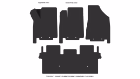 Килимки в салон Nissan Pathfinder R52 2012-2021 IV покоління Crossover 7-ми місна - Фото 2