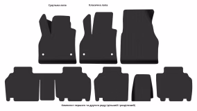 Килимки в салон Renault Kangoo 2008-2013 II покоління EU Minivan до рестайлінг 5-ти дверна 7-ми місна - Фото 5