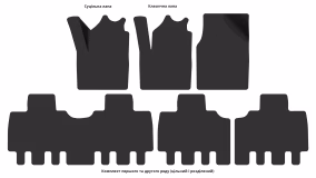 Килимки в салон Seat Alhambra 2000-2010 I покоління EU Minivan рестайлінг 7-ми місна - Фото 3