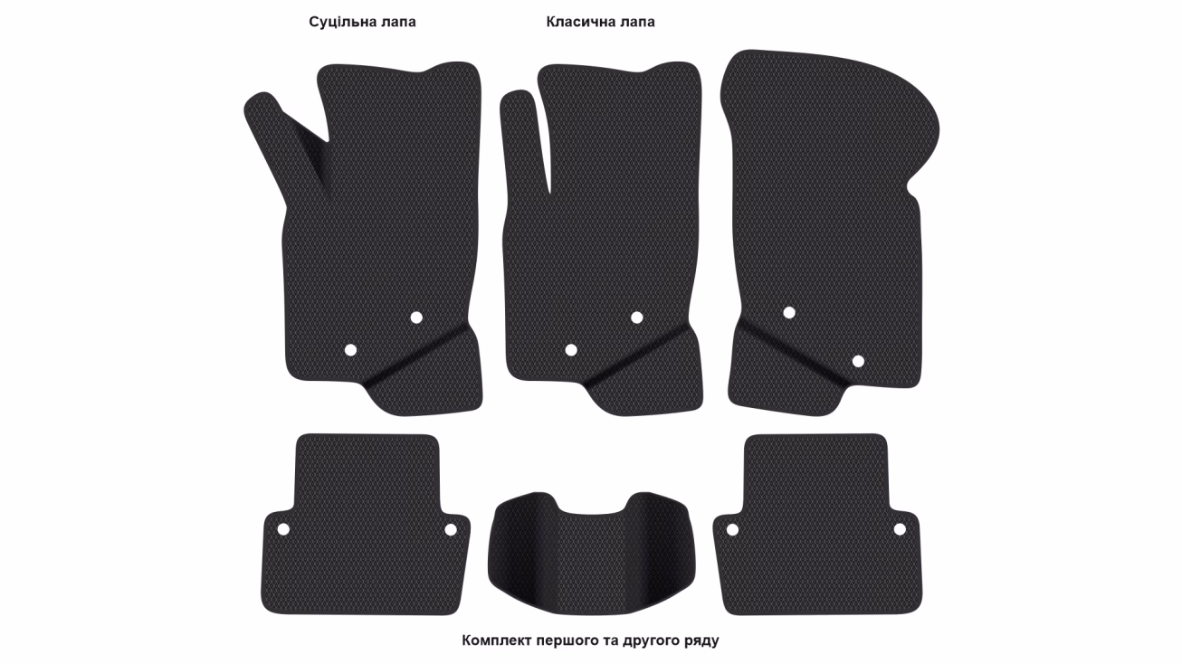 Interior mats for the Volvo V70 P2 2000-2007 II generation EU Universal - Фото 2